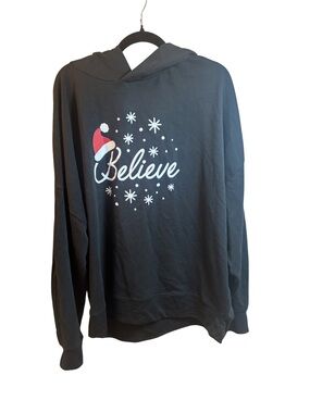 Instant message Holiday Hoodie with Believe' Graphic Women’s 2XL New